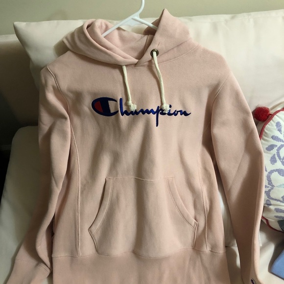 Champion Reverse Weave Pink Big Logo Hoodie - Picture 2 of 4